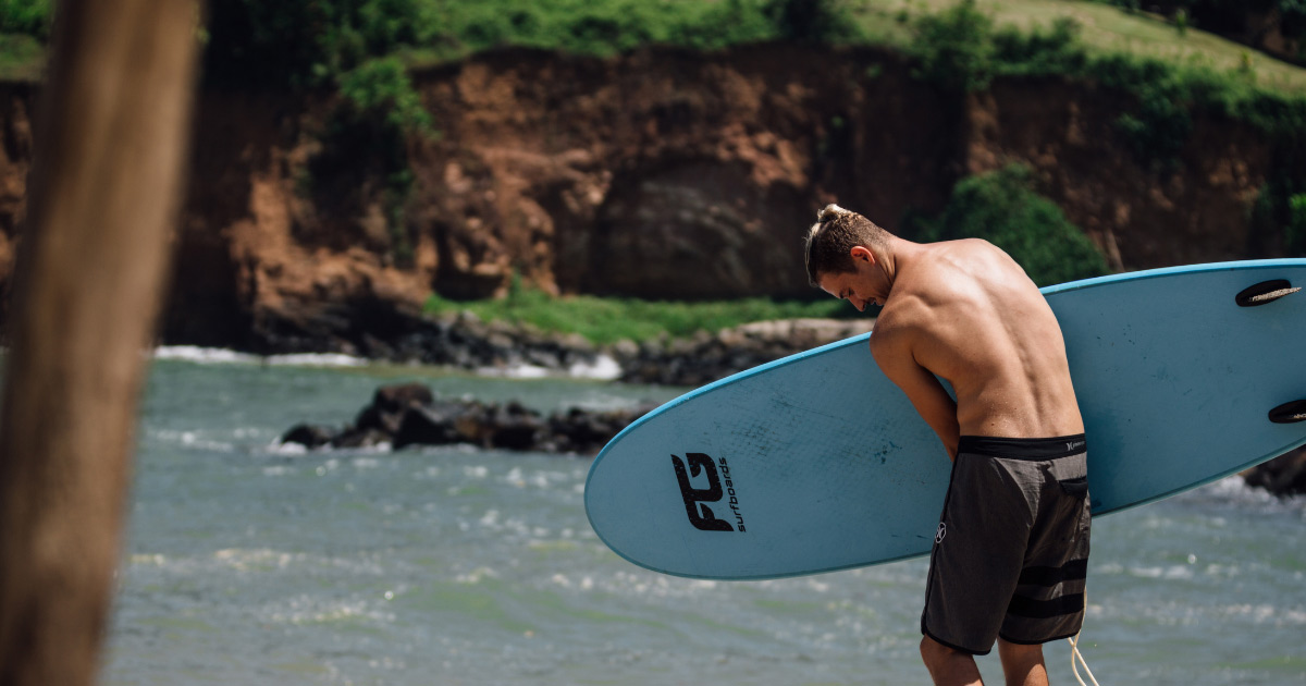 surfer with surf board